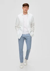 s.Oliver Black Label Langarmhemd Tailored Fit Hemd aus Leinen schwarz