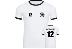 multifanshop T-Shirt Kontrast Germany - Adler Retro Trikot Grau/Weiß/Creme