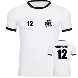 multifanshop T-Shirt Kontrast Germany - Adler Retro Trikot Grau/Weiß/Creme