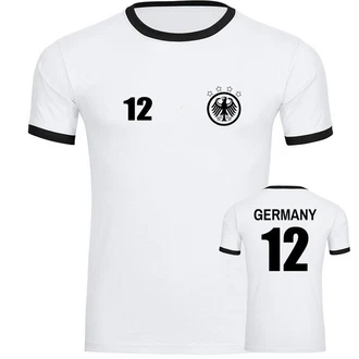 multifanshop T-Shirt Kontrast Germany - Adler Retro Trikot Grau/Weiß/Creme multifanshop T-Shirt Kontrast Germany - Adler Retro Trikot Grau/Weiß/Creme