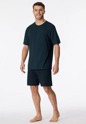 Schiesser Shorty Comfort Fit Set Dunkelblau/Blau