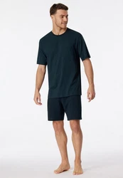 Schiesser Shorty Comfort Fit Set Dunkelblau/Blau