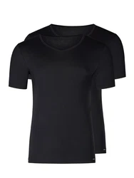 Skiny Unterhemd V-Shirt 2er Pack schwarz