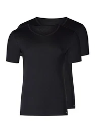 Skiny Unterhemd V-Shirt 2er Pack schwarz