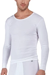HUBER Unterhemd Herren Shirt langarm Cotton Fine Rib 