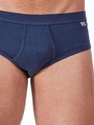 HUBER Herren Slip Cotton Fine Rib Dunkelblau/Blau
