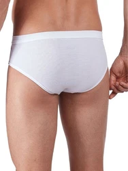 HUBER Herren Slip Cotton Fine Rib Creme/Weiß
