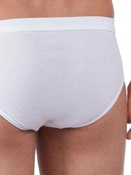 HUBER Herren Slip Cotton Fine Rib Creme/Weiß