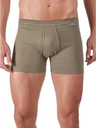 HUBER Retro Pants Herren Pant kurz mit Eingriff Cotton Fine Rib Khaki/Braun/Dunkelgrün