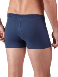 HUBER Retro Pants Herren Pant kurz mit Eingriff Cotton Fine Rib Blau/Dunkelblau
