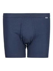 HUBER Retro Pants Herren Pant kurz mit Eingriff Cotton Fine Rib Blau/Dunkelblau