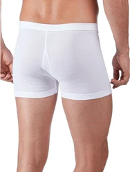 HUBER Retro Pants Herren Pant kurz mit Eingriff Cotton Fine Rib Weiß/Creme