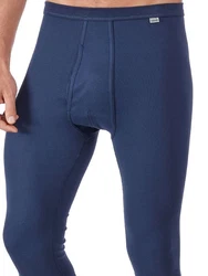 HUBER Lange Unterhose Herren Pant 3/4 Cotton Fine Rib Blau/Dunkelblau