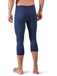 HUBER Lange Unterhose Herren Pant 3/4 Cotton Fine Rib Blau/Dunkelblau