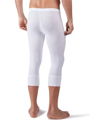 HUBER Lange Unterhose Herren Pant 3/4 Cotton Fine Rib Braun/Weiß/Creme/Rosa