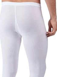 HUBER Lange Unterhose Herren Pant 3/4 Cotton Fine Rib Braun/Weiß/Creme/Rosa