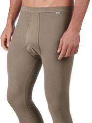 HUBER Lange Unterhose Herren Cotton Fine Rib Khaki/Braun
