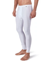 HUBER Lange Unterhose Herren Cotton Fine Rib Weiß/Grau/Creme/Lila