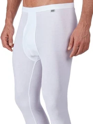 HUBER Lange Unterhose Herren Cotton Fine Rib Weiß/Grau/Creme/Lila