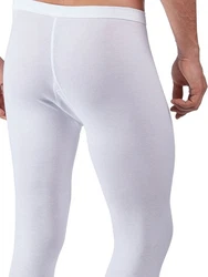 HUBER Lange Unterhose Herren Cotton Fine Rib Weiß/Grau/Creme/Lila