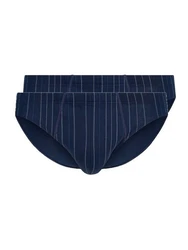 HUBER Slip Herren Brasil Slip 2 Pack Dunkelblau/Hellblau