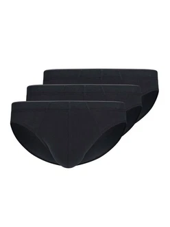 HUBER Slip Herren Brasil Slip 3er Pack  Schwarz/Dunkelblau