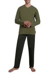Pyjama Herren Pyjama grn uni (1 tlg)