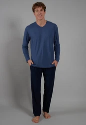 CECEBA Pyjama Herren blau