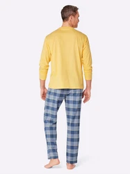 Witt Schlafanzug WSCHEPUR jeansblau/gelb/kariert