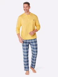 Witt Schlafanzug WSCHEPUR jeansblau/gelb/kariert
