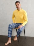 Witt Schlafanzug WSCHEPUR jeansblau/gelb/kariert