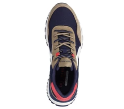Skechers FURY LACE LOW Sneaker Beige/Blau/Rot/Dunkelblau/Hellblau