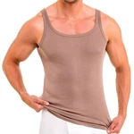 HERMKO Herren Unterhemd 16000 Beige/Lila/Rot