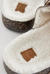 Next Pantoletten mit Schnalle Hausschuh Beige/Braun/Grau