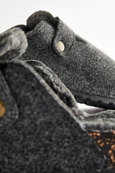 Next Pantoletten mit Schnalle Hausschuh Grau/Dunkelgrau/Schwarz