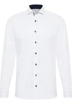 Eterna Langarmhemd SLIM FIT NON IRON Weiß/Dunkelblau/Creme