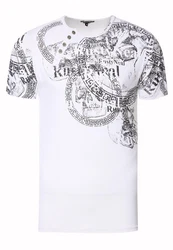 Rusty Neal T-Shirt mit Print Türkis/Weiß/Creme/Grau