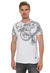 Rusty Neal T-Shirt mit Print Türkis/Weiß/Creme/Grau