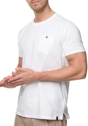 Indicode Rundhalsshirt INGiuse Weiß/Creme/Rot