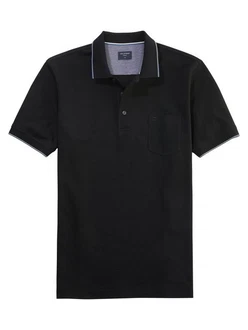 OLYMP Poloshirt Casual Schwarz/Dunkelblau