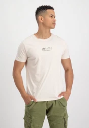Alpha Industries T-Shirt Alpha Wording Weiß/Beige/Khaki/Creme