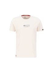 Alpha Industries T-Shirt Alpha Wording Weiß/Beige/Khaki/Creme