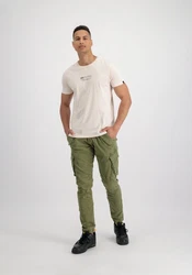 Alpha Industries T-Shirt Alpha Wording Weiß/Beige/Khaki/Creme