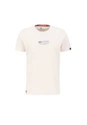 Alpha Industries T-Shirt Alpha Wording Weiß/Beige/Khaki/Creme