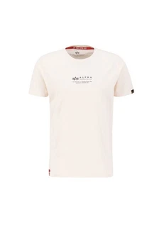 Alpha Industries T-Shirt Alpha Wording Weiß/Beige/Khaki/Creme Alpha Industries T-Shirt Alpha Wording Weiß/Beige/Khaki/Creme