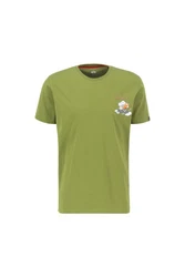 Alpha Industries T-Shirt Flying Buzz Small Logo Dunkelgrün/Grün/Neonfarben