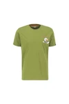 Alpha Industries T-Shirt Flying Buzz Small Logo Dunkelgrün/Grün/Neonfarben