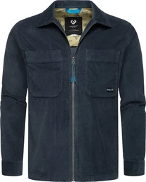 Langarmhemd Cordy Stylische Herren Hemdjacke aus Cord mit groen Brusttaschen