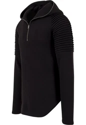 Urban Classics Herren Pleat Sleeves Terry Hoody Schwarz/Dunkelblau