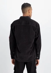 Alpha Industries Hemdjacke Cord Overshirt Schwarz/Grau